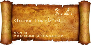 Kleiner Leonárd névjegykártya