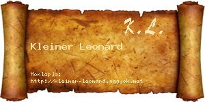 Kleiner Leonárd névjegykártya