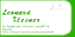 leonard kleiner business card